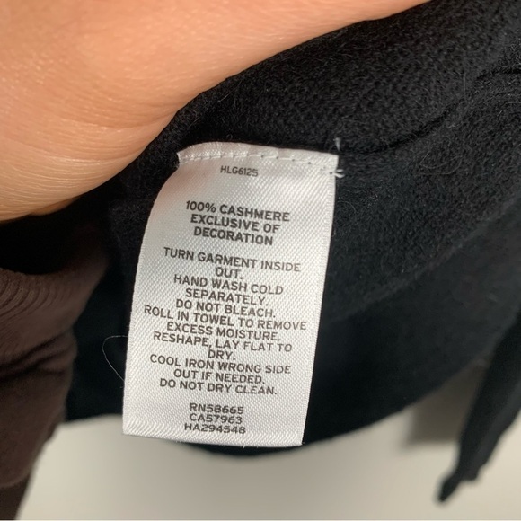 Halogen 100% cashmere rhinestone gem heart crewneck sweater multi black small - Picture 4 of 6